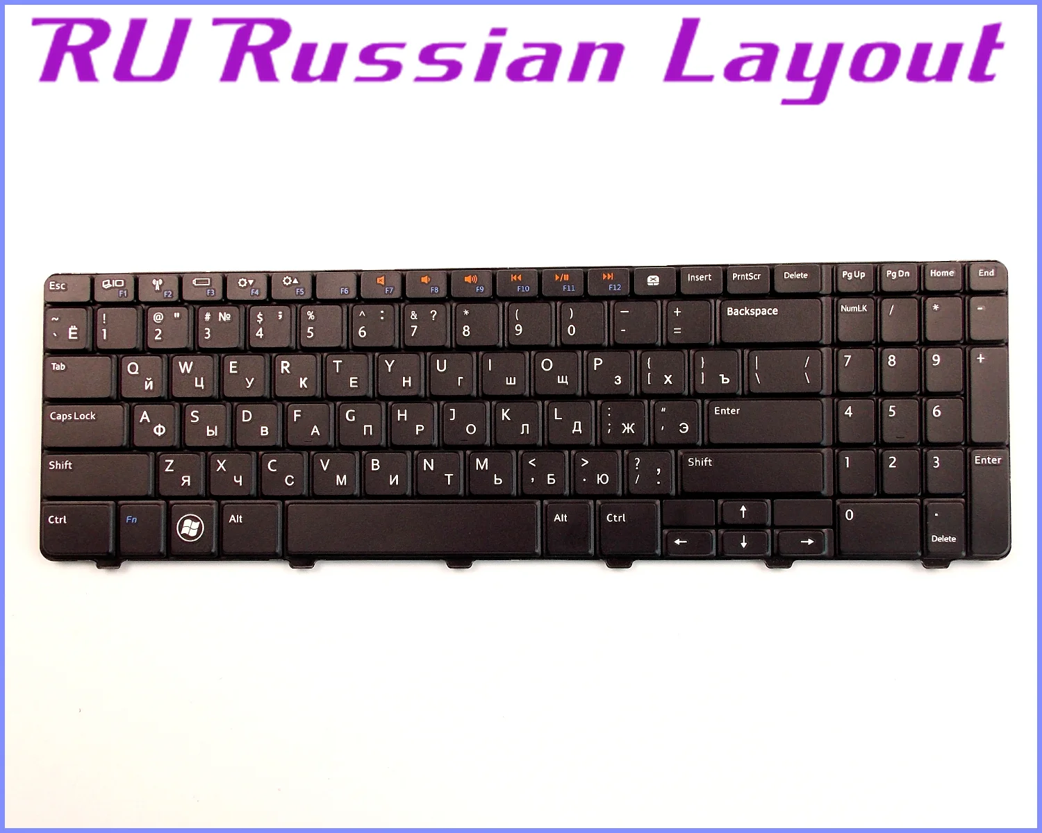Русская раскладка клавиатуры для ноутбука Dell Inspiron 15 15R 5010 N5010 M5010 NSK DRASW|keyboard for dell|ru