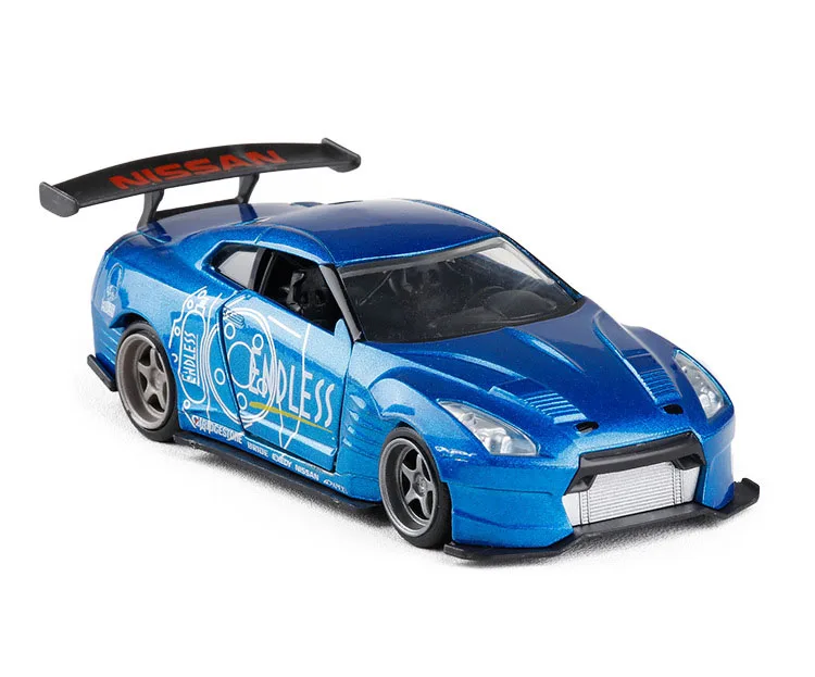 GTR35 BLUE 1/32 GT-R R34 Coupe литая Автомобильная модель игрушки для детей подарок - Цвет: GTR35 BLUE