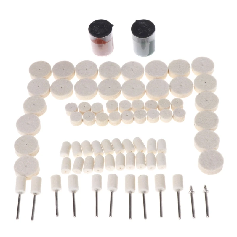 

76Pcs Felt Grinding Pad Polishing Wheels Soft Brushes Kit For Dremel Rotary Tool