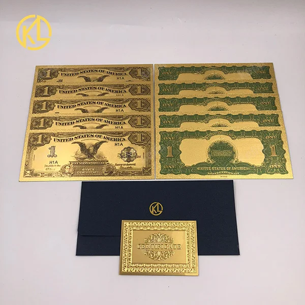 USD1-1899 10 шт./лот, цветные американские 999,9 Золотые пластиковые деньги, реплики, США 1 миллиард долларовые банкноты из золотой фольги, банкноты - Цвет: USD1-1899