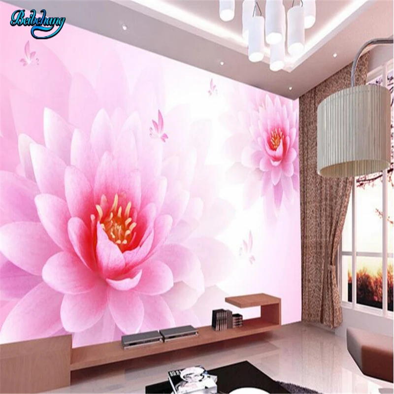 

beibehang Custom Living Room Bedroom Wallpaper Mural Romantic Flower Background Wall Decorative Painting