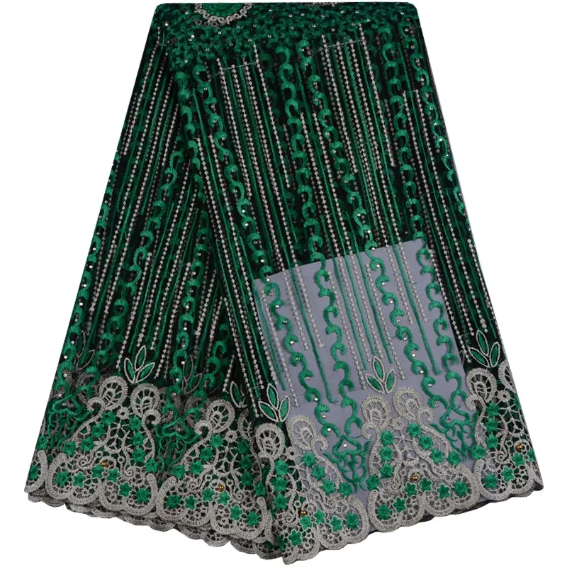 Best Quality African Lace Fabric Blue Swiss Voile High Emboridery French Mesh Nigeria Material F810 | Дом и сад
