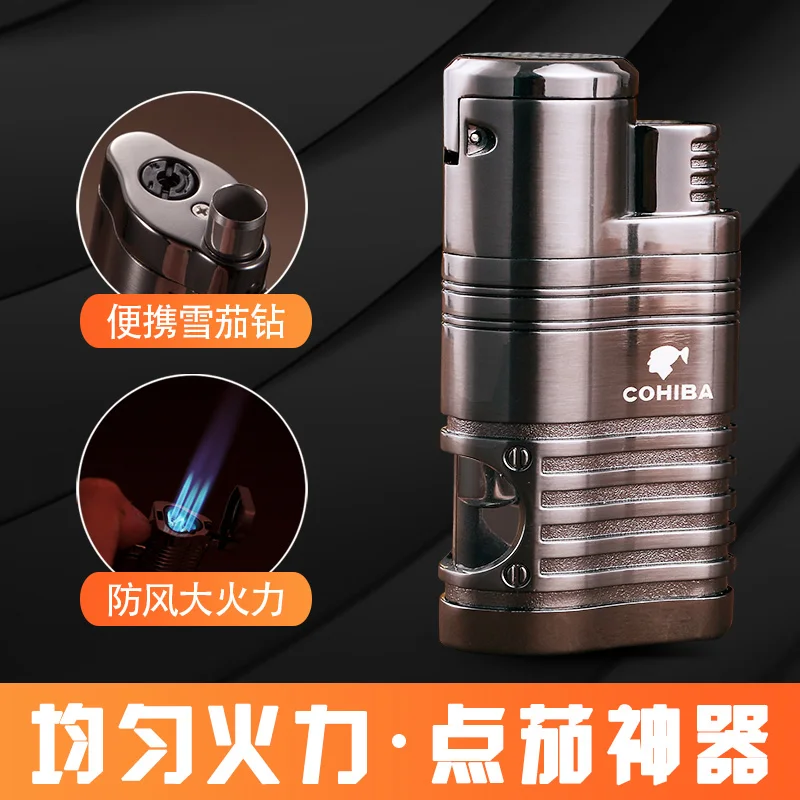COHIBA Mini Metal Windproof Pocket Cigar Lighrer With 4 Jet Blue Flame | Дом и сад