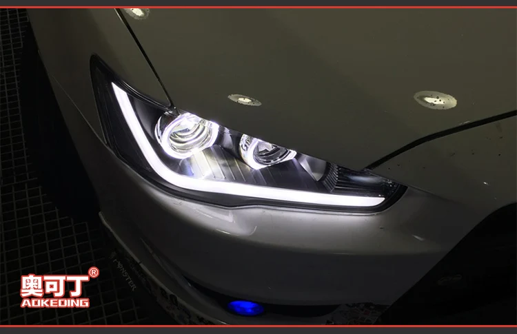 AKD автомобильный Стайлинг для Mitsubishi Lancer EX фары Lancer светодиодный светодиодные дневные ходовые огни на передних фарах Биксеноновые линзы Высокий Низкий Луч парковки