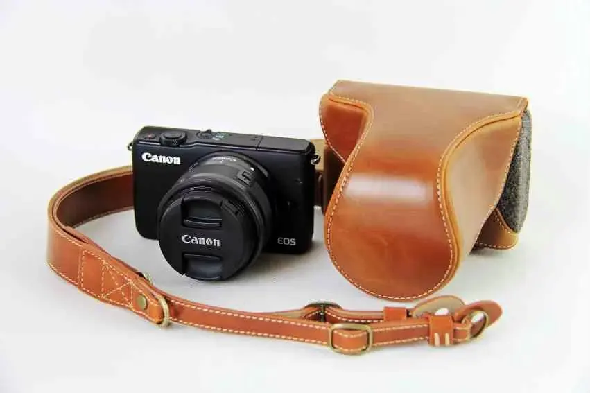 Защитный чехол для камеры Canon, сумка, Ретро стиль, из искусственной кожи, чехол для камеры s для Canon EOS M10 M100 15-45 мм 55-200 мм, чехол для объектива s