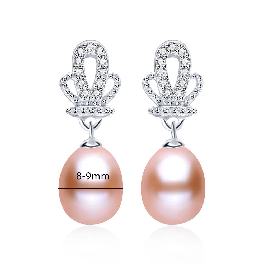 Hot Selling Natural Freshwater Pearl Drop Earrings For Women Fashion 925 Sterling Silver Wedding Jewelry Anti Allergic | Украшения и