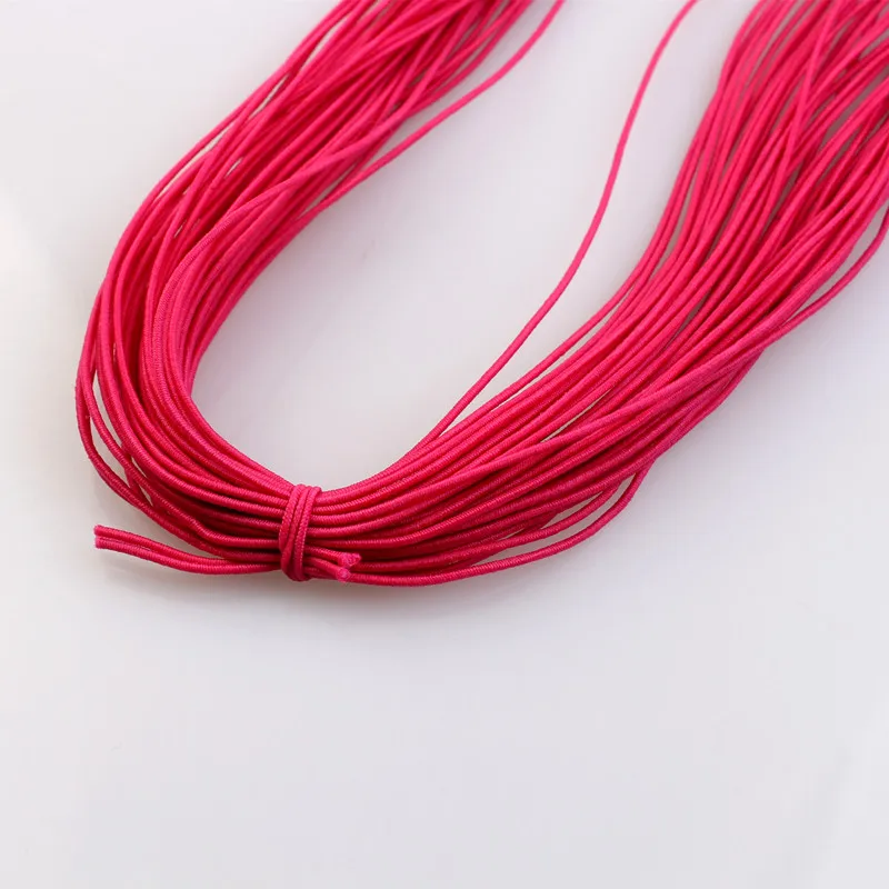 Rose Red 12 м 1 мм Плетеный эластичный шнур Бисероплетение нитей тянущаяся струнная ткань крафтовые шнуры для изготовления ювелирных изделий 23 Цвета - Цвет: Rose Red