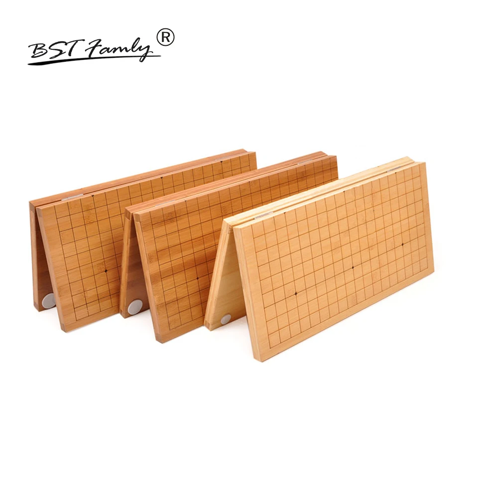 

BSTFAMLY Wooden Foldable Go Chess 19 Road Chessboard 44*47*2cm Bamboo Checkboard Old Game of Go Weiqi Board For 2.2cm Piece GB04