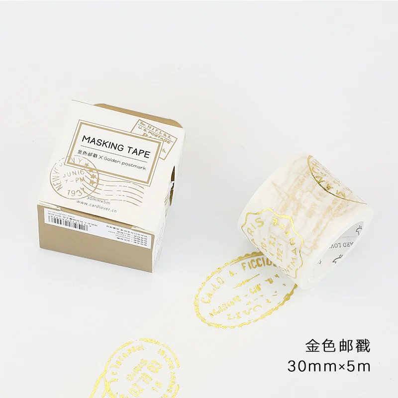

30 мм Широкий Винтаж золото марки жизнь лента для декорации Washi DIY планировщик дневник в стиле Скрапбукинг маскирующая лента Escolar
