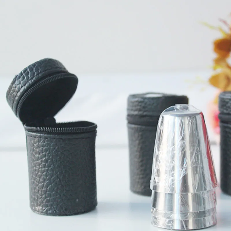 4 шт./компл. мини Портативный Вино Кубок Барные аксессуары Стекло пеленки для путешествий и дома, Нержавеющая сталь алкоголя серебро бутылки 30 мл