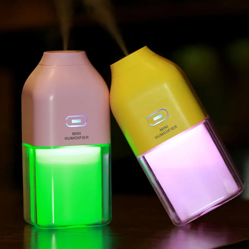 1200MA Rechargeable Ultrasonic Air Humidifier for Home Car Aroma Essential Oil Diffuser Mist Maker Fogger with LED Night Light | Бытовая