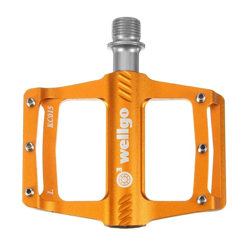 gold Оригинальные веллго KC015 алюминиевые ЧПУ MTB велосипедные Педали Спорт на открытом воздухе горный велосипед Сверхлегкий подшипник педаль детали велосипеда 3 вида цветов - Цвет: gold