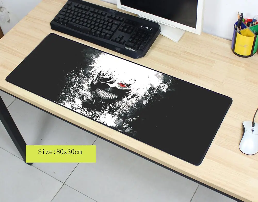 Olwonow Tokyo Ghoul mouse pad large to computer mousepad cool gaming padmouse gamer laptop 800x300x3mm mats | Компьютеры и офис