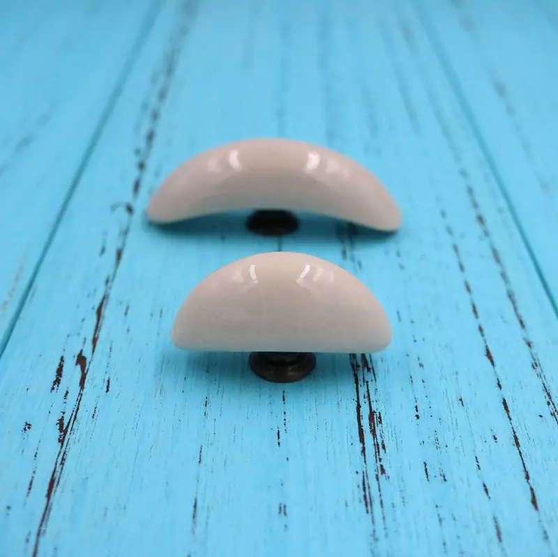 1x Ретро серый полумесяц форма керамическая ручка шкафа кухонный шкаф буфет