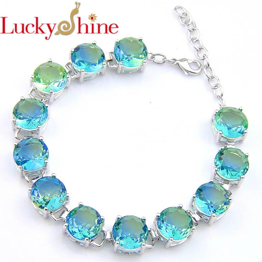 Luckyshine новый круглый зеленый турмалиновый Кристалл циркониевый драгоценный