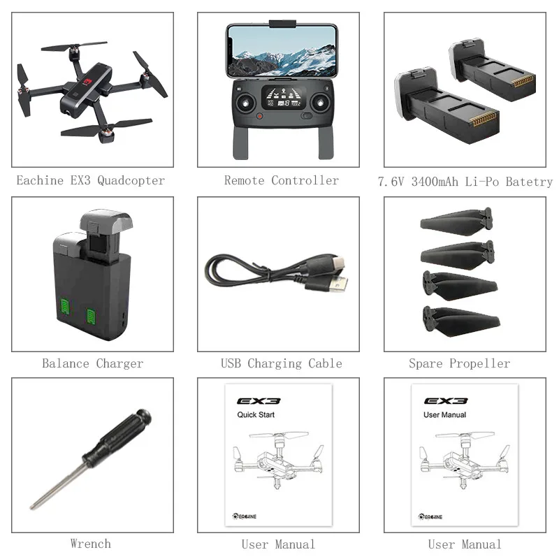 2 battery Eachine EX3 gps 5G WiFi FPV 2K камера оптический поток OLED переключаемый дистанционный бесщеточный складной Радиоуправляемый Дрон Квадрокоптер RTF - Цвет: 2 battery