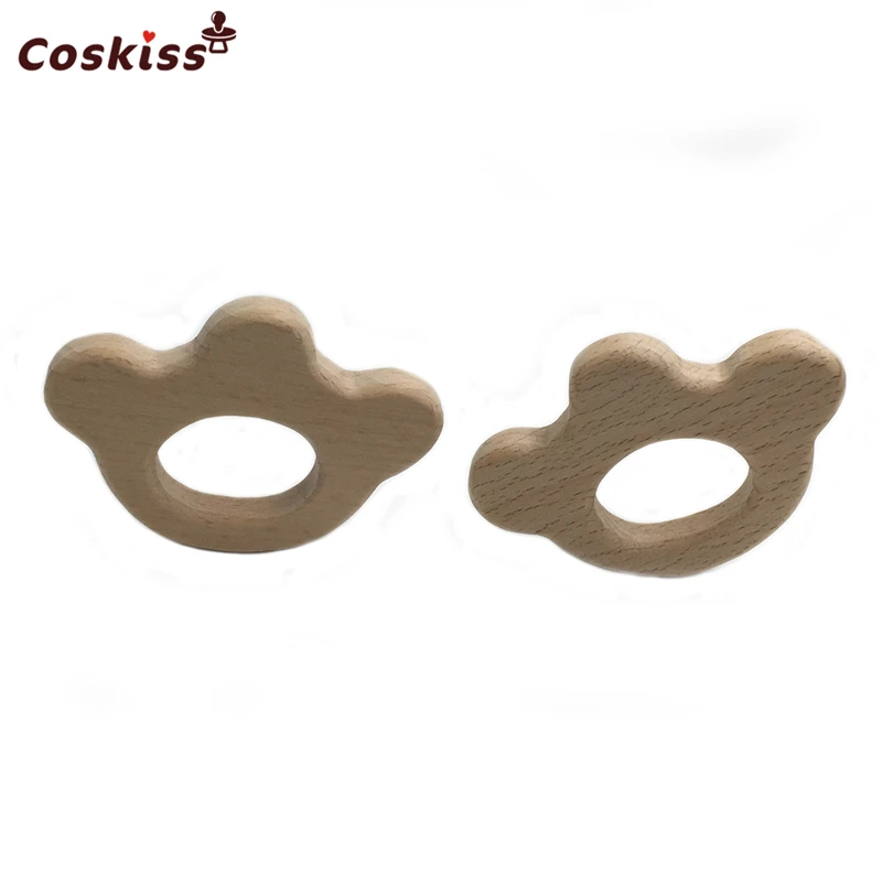 Organic Beech Wooden Bear's Paw Natural Handmade Teether DIY Personalized Pendent Eco-Friendly Safe Baby | Мать и ребенок