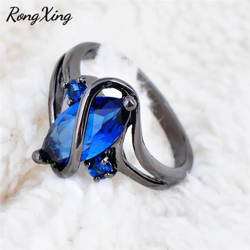 RongXing камни маркиза синий циркон S образная искусственная свадебная бижутерия