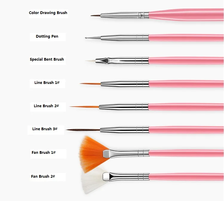 Кисть для дизайна ногтей 15 шт. кисть нанесения лайнера точечный дизайн акриловый
