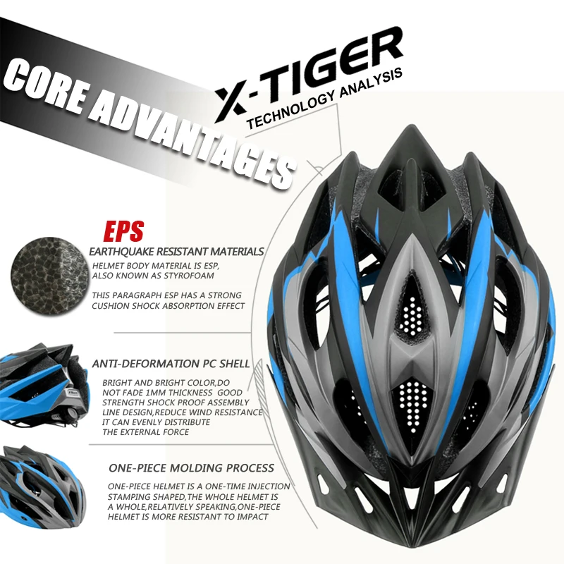 X TIGER велосипедный шлем ультралегкий дорожный горный цельный для велоспорта