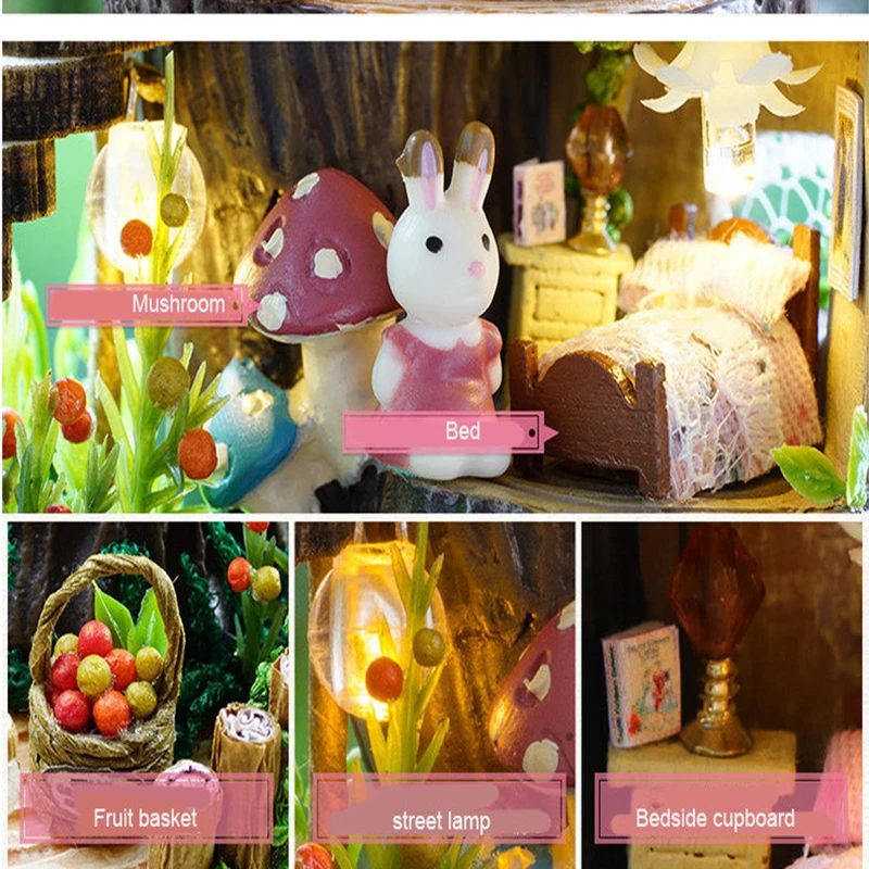 Миниатюрный дом Cutebee сделай сам с мебелью светодиодный музыкальный пылезащитный