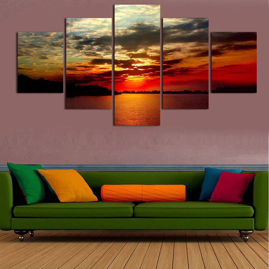Картина на холсте с принтом без рамки 5 шт. большой Hd вид море гостиная Настенная