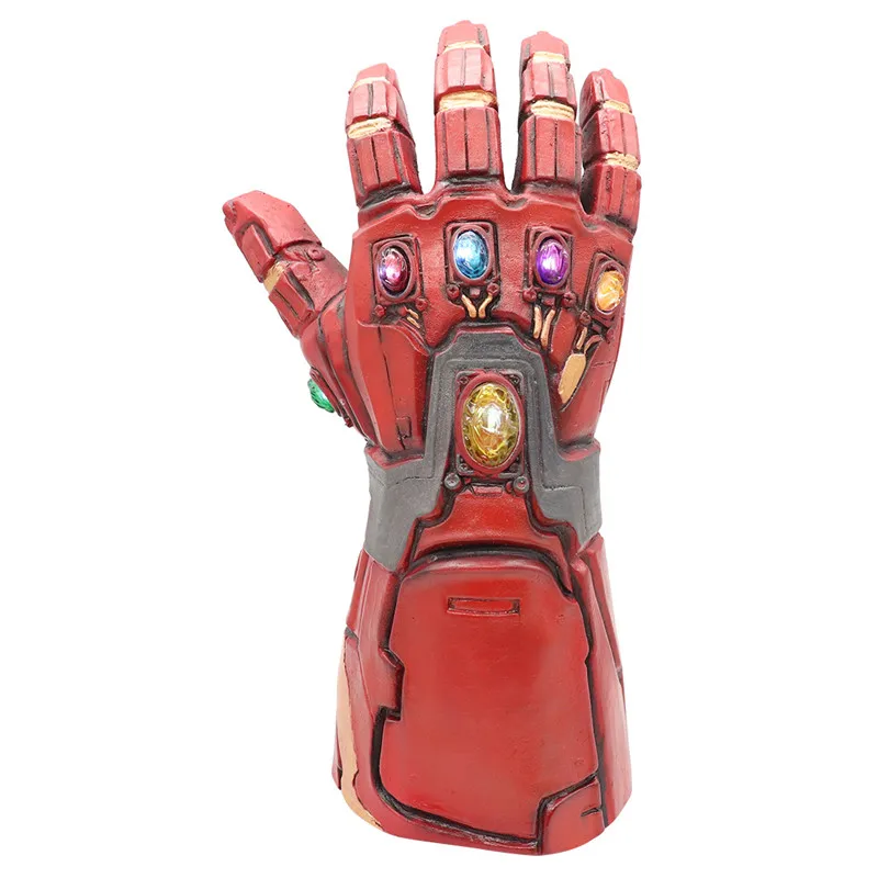 Red with LED Железный человек Tony Stark Infinity Gauntlet светодиодный светильник супергерой Бесконечность камень косплей перчатки Гибкие пальцы - Цвет: Red with LED