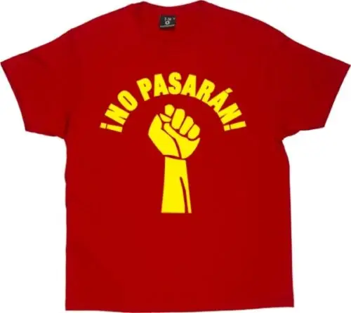 Мужская футболка унисекс No Pasaran стильная повседневная рубашка с принтом в стиле