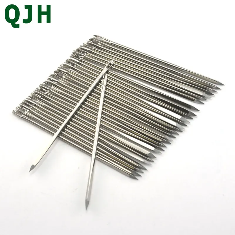 

10pcs Sweing Hand needle Leather fur special Triangular shaped Steel Needle DIY Leather Stitch Needlework Arts&Crafts Tool 5.8cm
