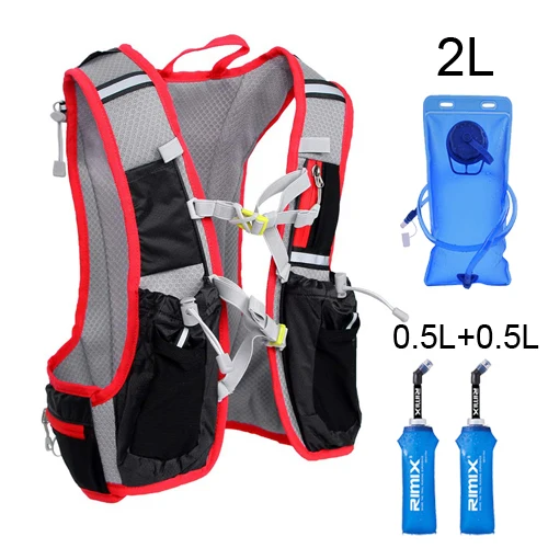 2L AND 1L Мужской женский рюкзак для бега, 15L XL, для занятий спортом на открытом воздухе, для бега, походов, марафона, фитнеса, гидратационный жилет, упаковка 2л, сумка, 500 мл, чайник - Цвет: 2L AND 1L