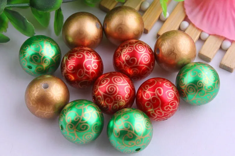 Смешанные акриловые рождественские украшения 20 мм 100 шт. оптовая продажа