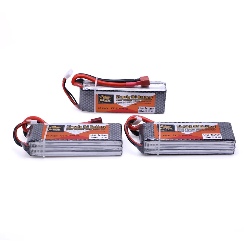 3pcs ZOP Lipo RC Battery 11.1 V 2200 mah 30C-60C For Align Trex-450 500 Fix-wing Helicopter Boat quadcopter Airplane | Игрушки и хобби