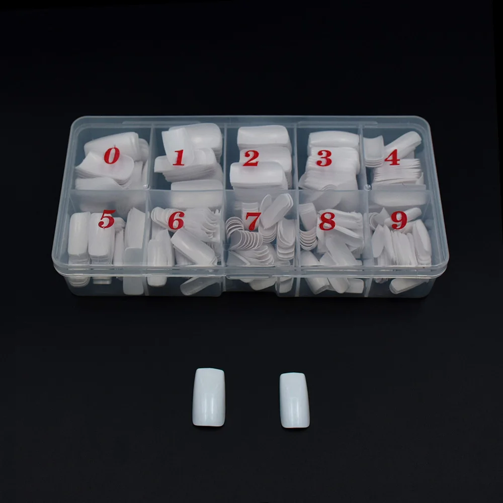 white full tips 10 коробок капсулы Ongle прозрачные поддельные ногти 5000 шт Искусственные губки Ложные ногти Набор для французского маникюра для дропшиппинг оптом - Цвет: white full tips
