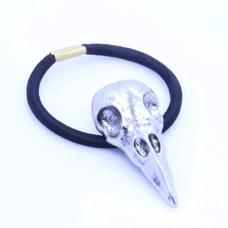 

New 1PC Women Hot Fashion Punk Gothic Raven Skull Elastic Hair Rope Halloween Hair Accessories