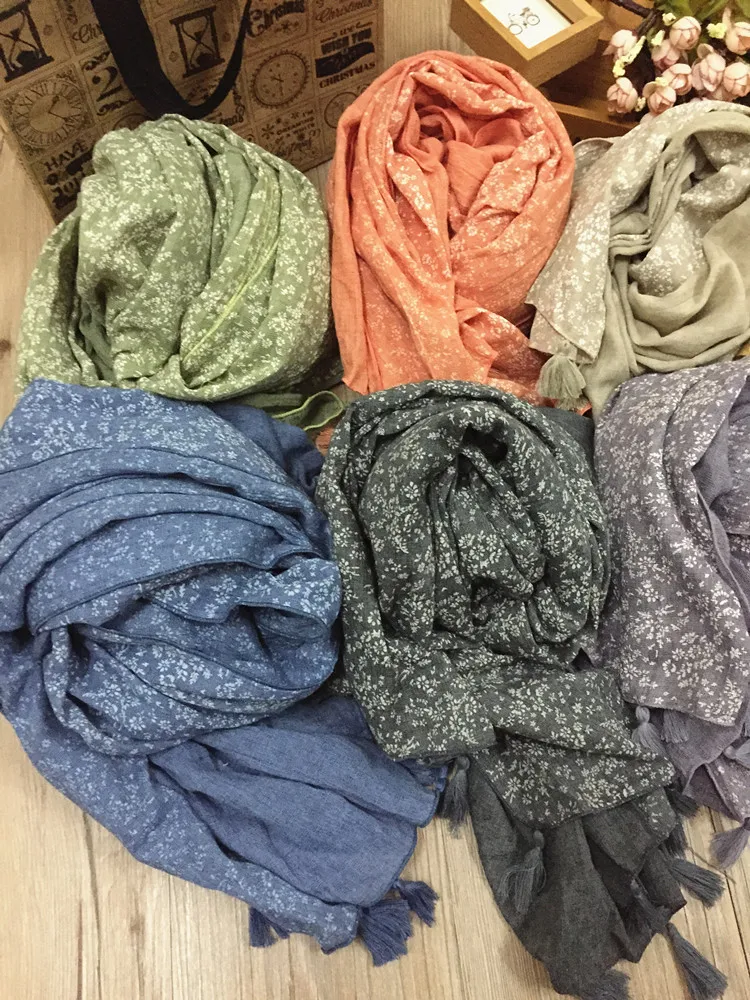 2016 Rural style big tassel women bandana art winter pashmina elegant warm good quality simple muslim hijab 8 colours | Аксессуары для