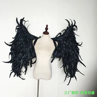 shooting props cosplay photography black costume angel demon wing feather angel wings for fashion show displays