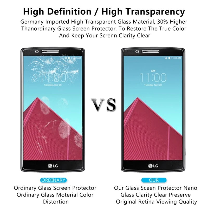 2 шт./партия 2.5D 0,26 мм 9H Премиум Закаленное стекло для LG G4 H818 H815 H810 F500 VS999 Защитная пленка для LG G4