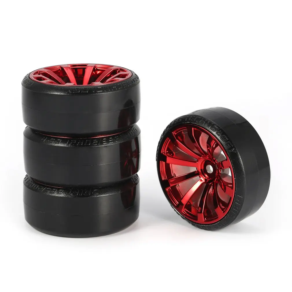 

4Pcs 1/10 RC Drift Car Tire Wheel Rim Hard Wheel Tyre for Traxxas HSP Tamiya HPI Kyosho On-road Drifting Car RC Vehicle Parts