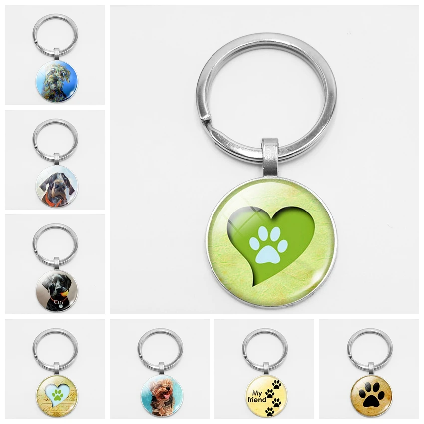 

Fashion Pet Dog Footprints Fighting Dog Key Chain Car Key Hang Buckle Accessories Welcome To Map Custom