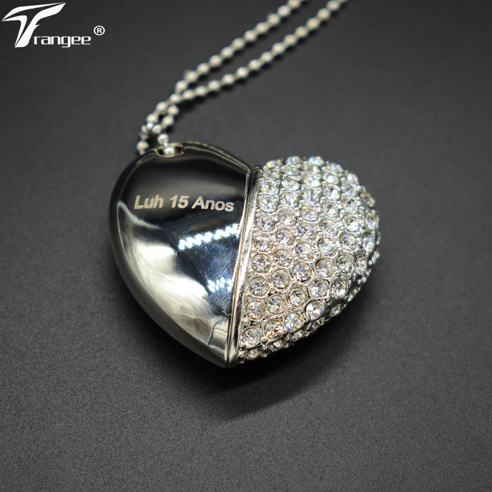 Флешка Trangee в форме сердца ювелирное изделие бриллианта 16 ГБ 32 64 USB флешка