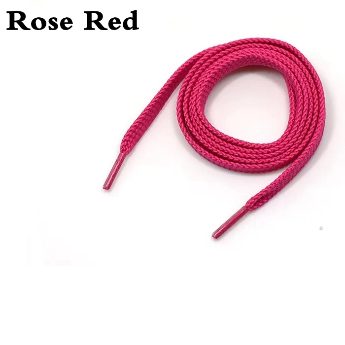 Rose red 1 пара классических двойных плоских шнурков сплошной цвет полые плетеные кроссовки шнурки для мужчин и женщин шнурки 26 цветов SB1 - Цвет: Rose red