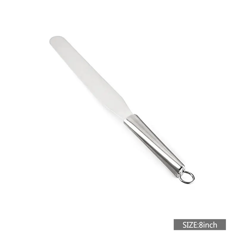Straight-8 Inch QueenTime лопатка из нержавеющей стали для глазури лопатки для крема скребок для масла инструменты для украшения торта прочная кухонная утварь - Цвет: Straight-8 Inch