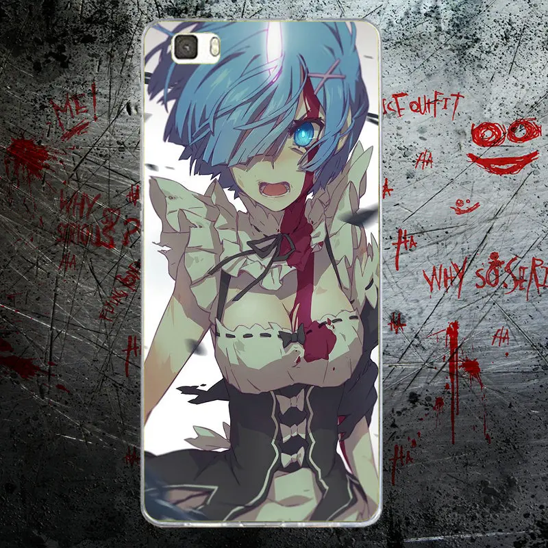 Мягкий чехол для телефона Rem Re Zero Girl Anime Huawei P8 P9 P10 P20 Lite Mate 10 Pro Y5 Y6 II Y7 Honor 6X 7X 9