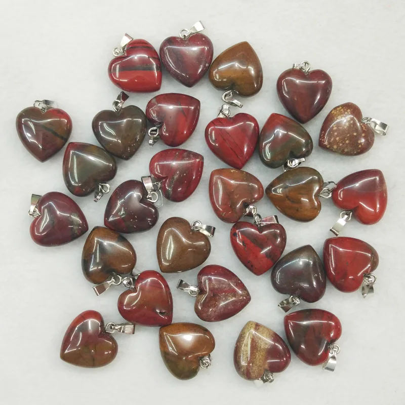 

Fashion top quality natural rainbow stone heart pendants charm for diy jewelry making 16mm 50pcs/lot Wholesale free shipping