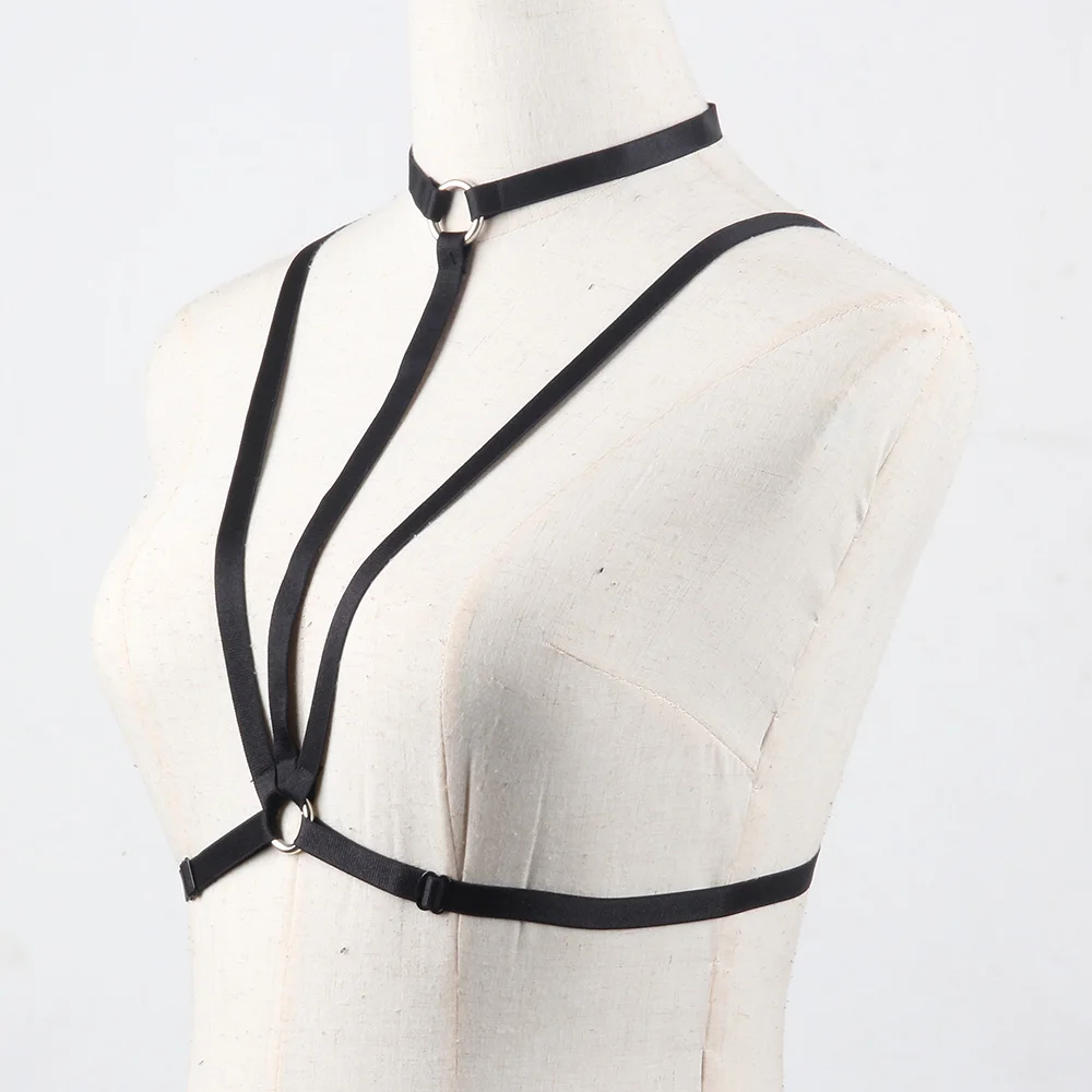 New fashion pastel goth O ring strap bust garter belt punk wear women suit sexy lingerie female dress set bondage retail | Женская