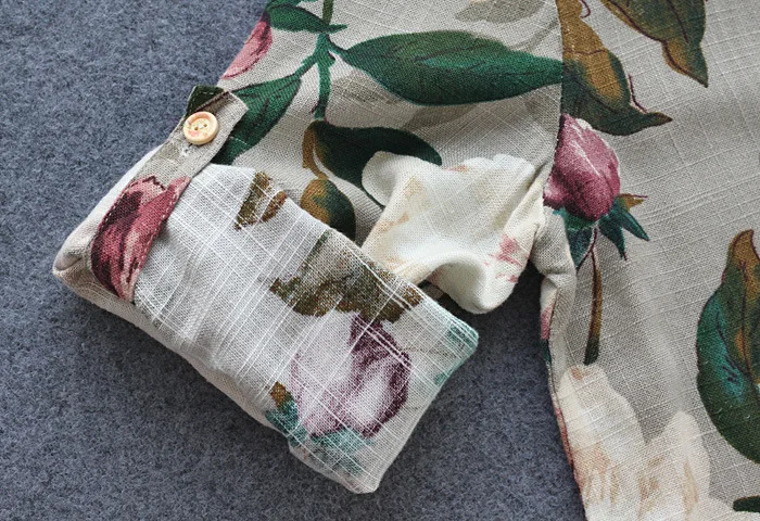 2017 женское винтажное цветочное свободное платье свободного кроя с длинным