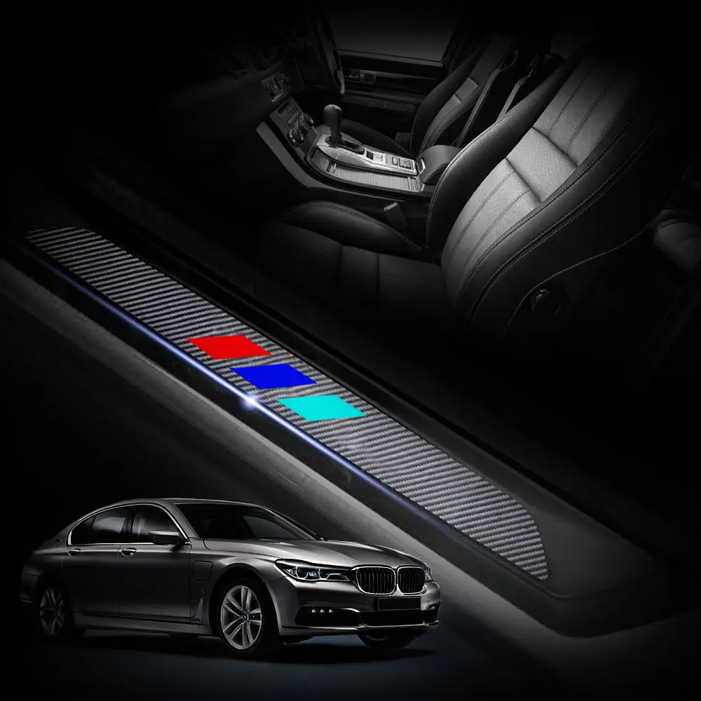 

Carbon Fiber Door Sill Cover Sticker Car Door Sill Scuff Plate For BMW X5 E70 2008 2009 2010 2011 2012 2013 4D M styling 4Pcs