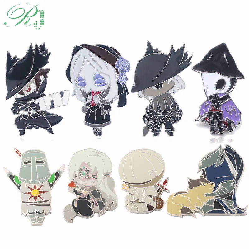 RJ Bloodborne, охотники на Эйлин, Ludwig, Maria, броши, Dark Souls, пожарный, солнце, Солар, арториас, рыцари, фигурка, булавки, брелок, ювелирные изделия