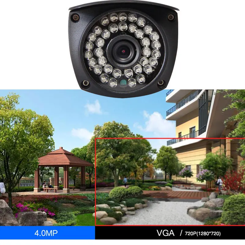 4MP 4CH система безопасности AHD DVR CCTV 4.0MP наружная крытая водонепроницаемая