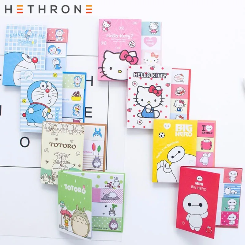 Hethrone Totoro Doraemon клейкая бумага для заметок, Канцтовары, самоклеющиеся наклейки для скрапбукинга Papeleria, блокнот для заметок, милый Papeleri